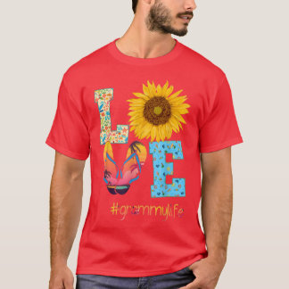 ラブグラミーライフビーチサンダルヒッピーひまわり夏 Tシャツ