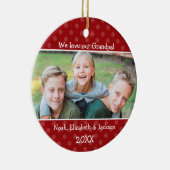 ラブグランドパレッド水玉模様クリスマスフォト セラミックオーナメント (右)