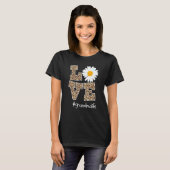 ラブグランマライフヒョウデイジー花 – マザーズD Tシャツ (正面フル)