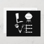 ラブグリルステーキBBQバーベキューグリルシェフギフト ポストカード (正面/裏面)
