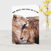 ラブグリーティングカード（ライオンペア） カード (黄色い花)