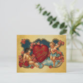 ラブグリーティングヴィンテージキューピッドバレンタイン シーズンポストカード (スタンド正面)