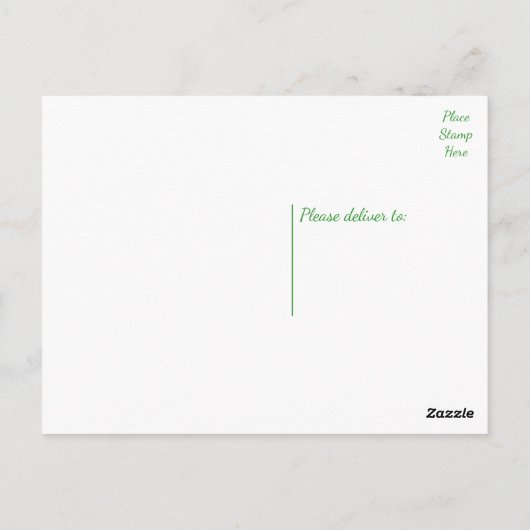 ラブグリーンと白フローラサンキューデイジー花 ポストカード (裏面)