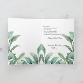 ラブグリーンと金ゴールドトロピカル葉のお母さん カード (内部)