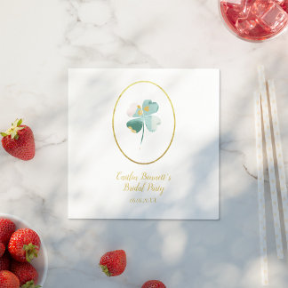 ラブグリーンサンパトリックの日ブライダルシャワー スタンダードカクテルナプキン