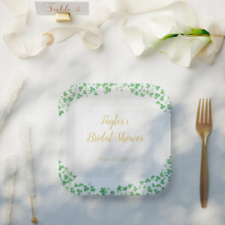 ラブグリーンサンパトリックの日ブライダルシャワー ペーパープレート