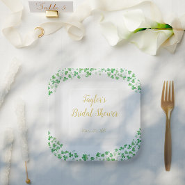 ラブグリーンサンパトリックの日ブライダルシャワー ペーパープレート