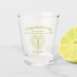 ラブグリーンジェムのペリドット記念日1年 ショットグラス