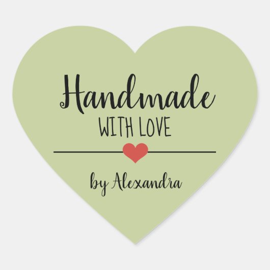 ラブグリーンスクリプトで手作り ハートシール (正面)