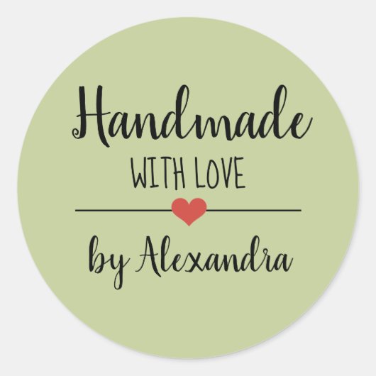 ラブグリーンスクリプトで手作り ラウンドシール (正面)