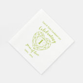 ラブグリーンナプキンのペリドット記念日1年 スタンダードランチョンナプキン (角)