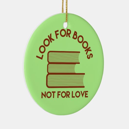 ラブグリーンホリデーのための本を探すオーナメント セラミックオーナメント (右)