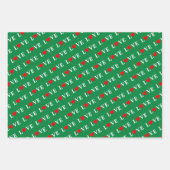 ラブグリーンライムグリーンネイビーブルー ラッピングペーパーシート (正面)