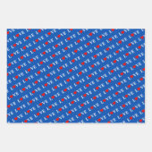 ラブグリーンライムグリーンネイビーブルー ラッピングペーパーシート (正面3)