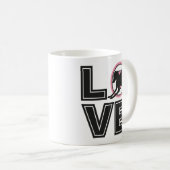 ラブグレイハウンドイタリアンブラックタイポグラフィシルエット コーヒーマグカップ (正面右)