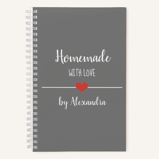 ラブグレーの手作りレシピノート ノートブック (正面)