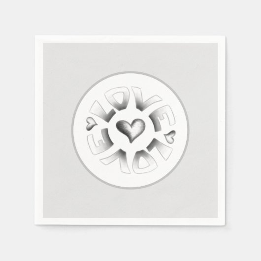 ラブグレー スタンダードカクテルナプキン (正面)