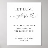 ラブグロースティックハートダンスフロア結婚のサイン ポスター (正面)