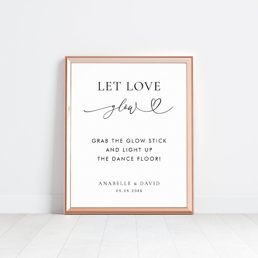 ラブグロースティックハートダンスフロア結婚のサイン ポスター