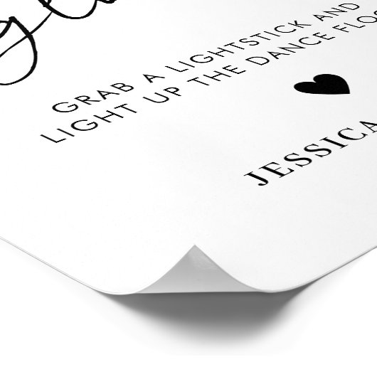 ラブグローモダンのグロー結婚スティック記号を付ける ポスター (角)