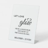 ラブグローモダンのグロー結婚スティック記号を付ける 台座サイン (正面)