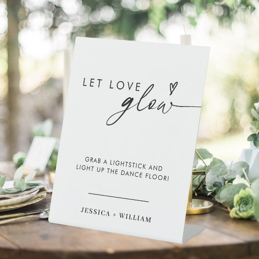 ラブグローモダンのグロー結婚スティック記号を付ける 台座サイン