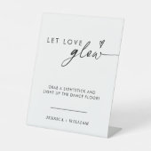 ラブグローモダンのグロー結婚スティック記号を付ける 台座サイン (正面)