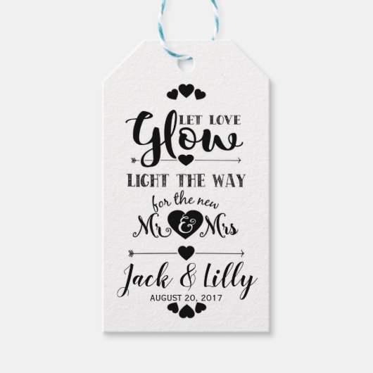 ラブグロー結婚式の引き出物グロースティック贈り物ラベル ギフトタグ (正面)