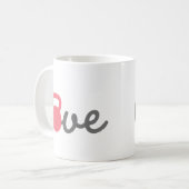ラブケトルベルピンク コーヒーマグカップ (正面左)