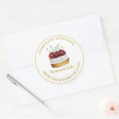 ラブケーキラベル付き自家製 |白 ラウンドシール (封筒)