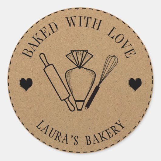 ラブケーキ焼いたーのピン転がウィスク配管バッグ付き ラウンドシール (正面)