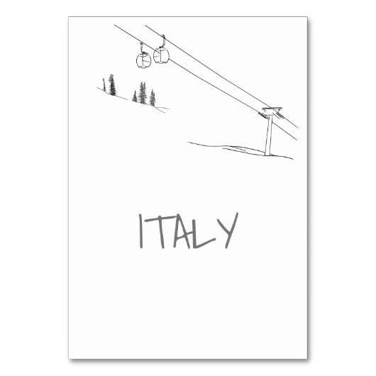 ラブケーブルカーの山頂でスキーを愛するカップル テーブルナンバー (裏面)