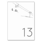 ラブケーブルカーの山頂でスキーを愛するカップル テーブルナンバー (裏面)