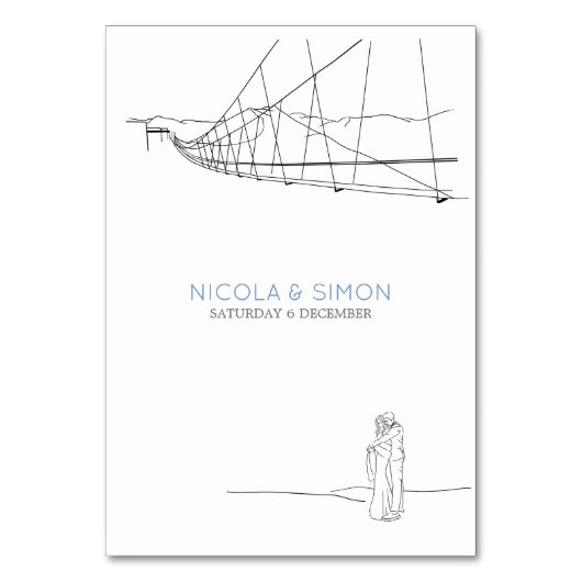 ラブケーブルカーの山頂でスキーを愛するカップル テーブルナンバー (正面)