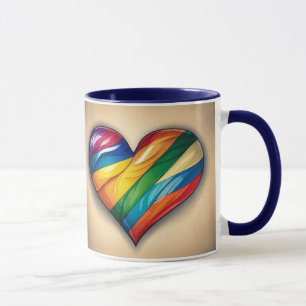 ラブゲイLGBTQIA+ハート マグカップ