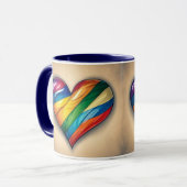 ラブゲイLGBTQIA+ハート マグカップ (正面左)