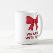 ラブコケ包まれたットの美学とピンクの弓 コーヒーマグカップ (正面右)