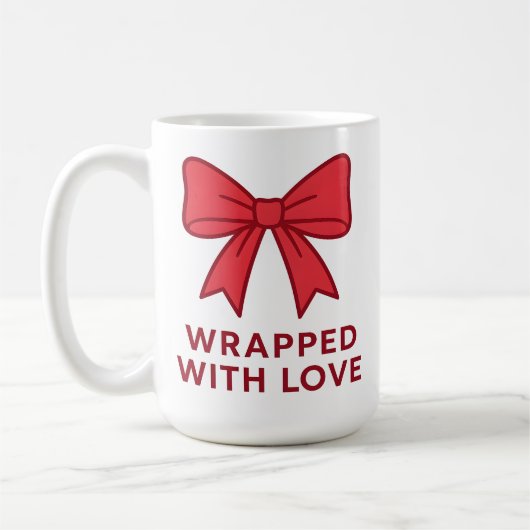 ラブコケ包まれたットの美学とピンクの弓 コーヒーマグカップ (左)