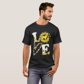 ラブコッカースパニエル犬ひまわり犬の恋人 Tシャツ (正面フル)