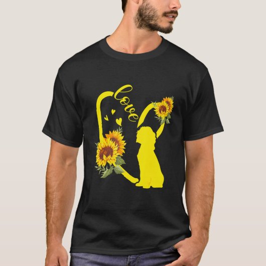 ラブコッカースパニエル犬ひまわり Tシャツ (正面)