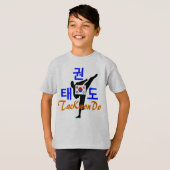 ❤☯✔ラブコリアン武術アートテコンドクルーネック Tシャツ (正面フル)