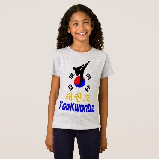 ❤☯✔ラブコリアン武術アートテコンドコンターフィット Tシャツ (正面フル)