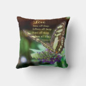 ラブコリント13:7バタフライバイブル引用文 クッション (裏面)