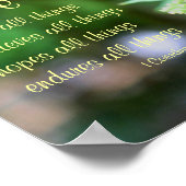 ラブコリント13:7バタフライバイブル引用文 ポスター (角)