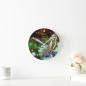 ラブコリント13:7バタフライバイブル引用文 ラウンド壁時計 (ホーム)