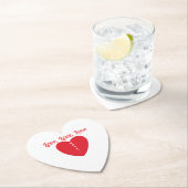 ラブコースター赤いハート&ドット ペーパーコースター (インサイチュ)