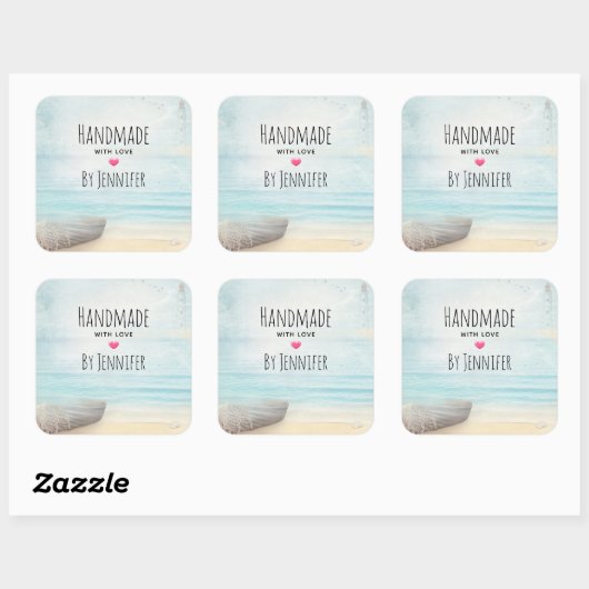 ラブコーストビーチ場で手作り航海の スクエアシール (シート)