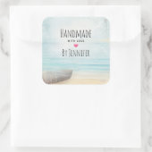 ラブコーストビーチ場で手作り航海の スクエアシール (バッグ)