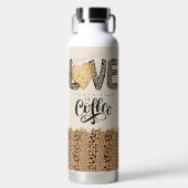 ラブコーヒーおもしろいかわいいトレンディー引用文 ウォーターボトル (正面)
