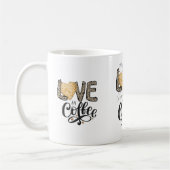 ラブコーヒーおもしろいかわいいトレンディー引用文 コーヒーマグカップ (左)